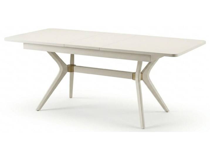 Xlmoebel Esstisch Ausziehbarer Esstisch Modern Weiß Holz Metall Großer Küchen (1-tlg)