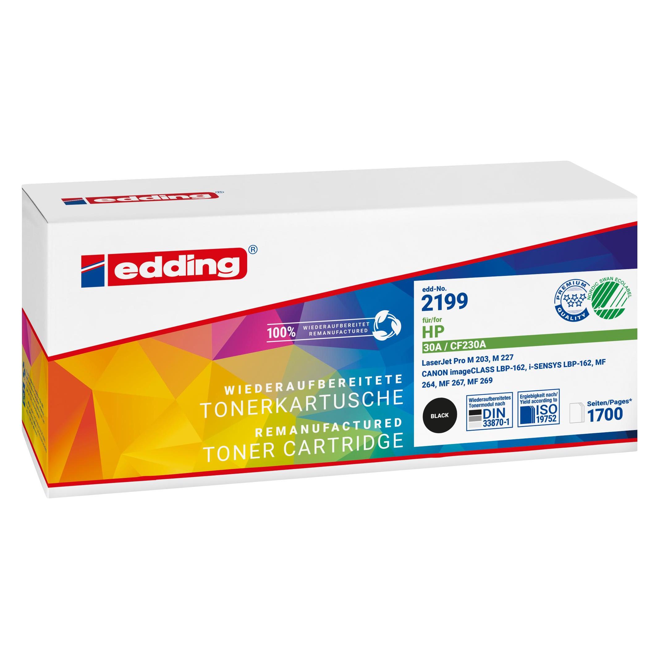 Edding EDD-2199 schwarz Toner kompatibel zu HP 30A (CF230A) (BK) (18-2199)