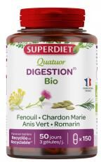 Superdiet Quatuor Fenouil Digestion Bio 150 Gélules - Pot 150 gélules