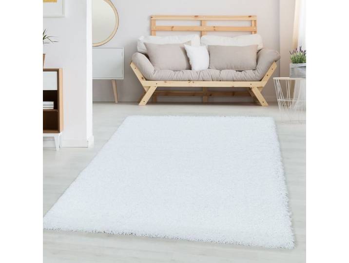 Carpetsale24 Uni Tapis de Salon Shaggy Uni Tapis Blanc 160x230 cm Chambre Tapis Poil Long Moelleux et Doux