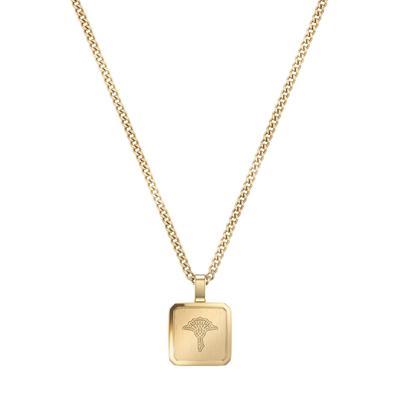 Kette mit Anhänger JOOP "Kornblume", gold (gelbgoldfarben), Halsketten, Herren, Edelstahl, L: 60 B: 2,5mm, B:2,5mm