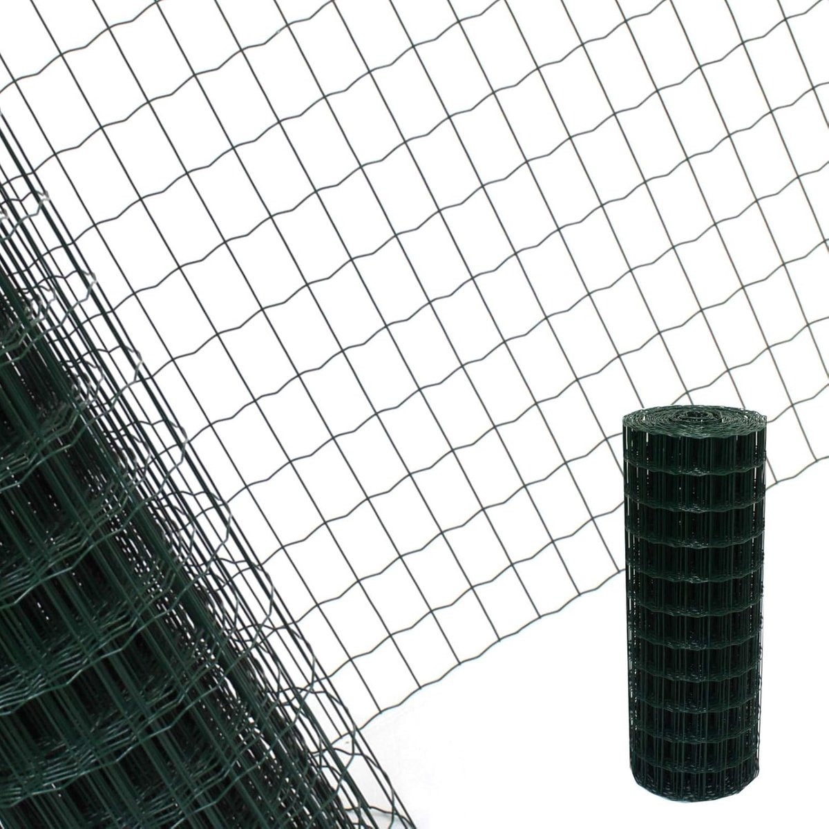 Groen Tuinhek Draadgaas Omheining van PVC-gecoat Staal, 25 meter