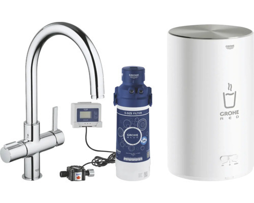 Grohe Red - Spültischarmatur Duo mit Wassererhitzung und Filtration, Speicher M, Chrom 30320000
