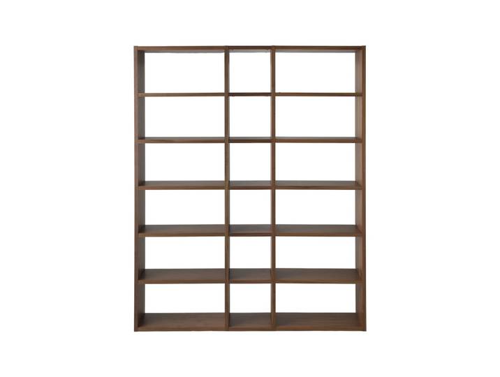 Bibliothèque 18 niches effet bois foncé