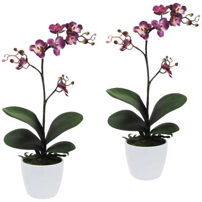 Kunstpflanze CREATIV GREEN "Orchidee Phalaenopsis", lila, H:55cm, Kunststoff, Polyester, Kunstpflanzen, Kunstpflanze, im Keramiktopf