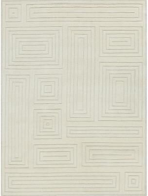 Exquisite Rugs Teton hand-tufted New Zealand Wool Silver/Ivory Area Rug