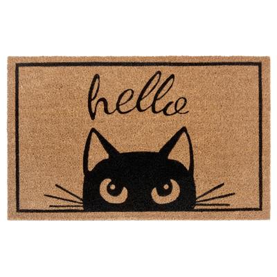 Fußmatte HANSE HOME "Kokos Watching Cat, Türmatte", beige (natur), B:45cm H:15mm L:70cm, Kokos, Teppiche, Fußmatte, Kokos, Schmutzfangmatte, Outdoor, Rutschfest, Innen, Kokosmatte, Flur