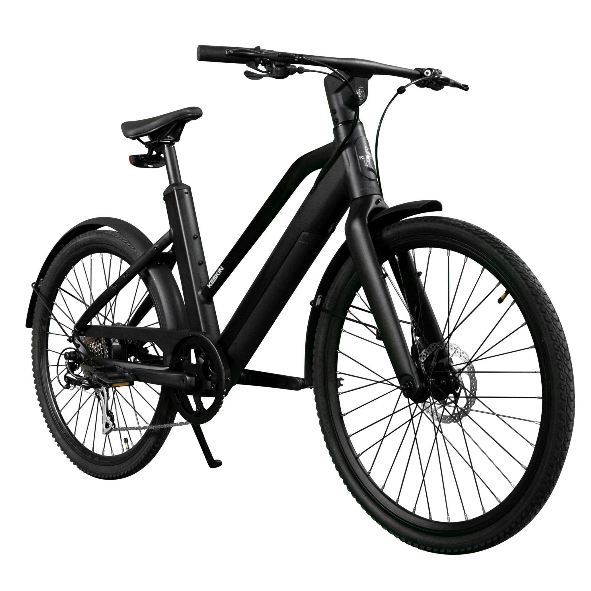 Keskin E-Bike cBike 1V 26" Schwarz Matt City-Bike Elektrofahrrad Elektrobike Pedelec Fahrrad Mittelmotor bis zu 70km LCD Display StVZO App Bluetooth