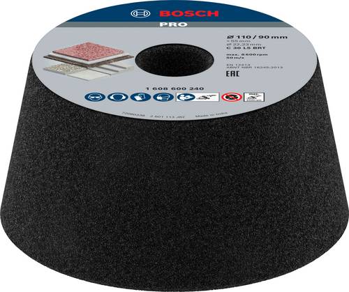 Bosch Accessories 1608600240 Schleiftopf, konisch-Stein/Beton 90 mm, 110 mm, 55 mm, 36 1 St.