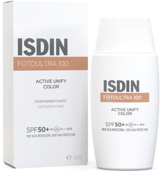 ISDIN FotoUltra Active Unify Color SPF50+ 50ML - Protetor solar despigmentante, com cor