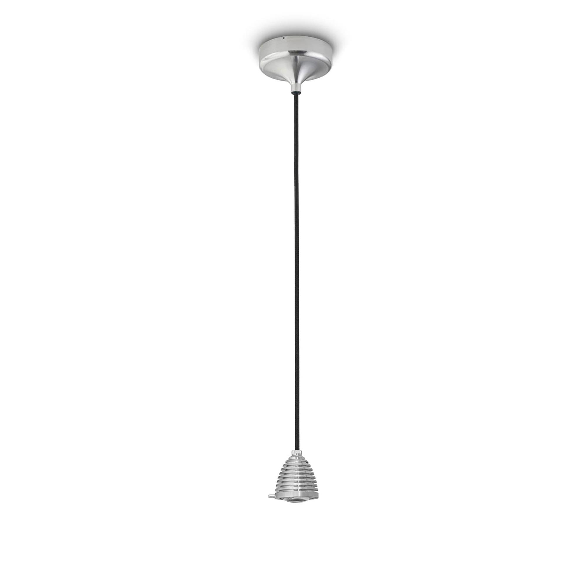 less 'n' more Athene A-WPL Pendelleuchte (Kopf und Sockel Aluminium / Pendel Tex... Kopf und Sockel Aluminium / Pendel Texil schwarz / LED dimmbar über Phase A-WPL-P-KA