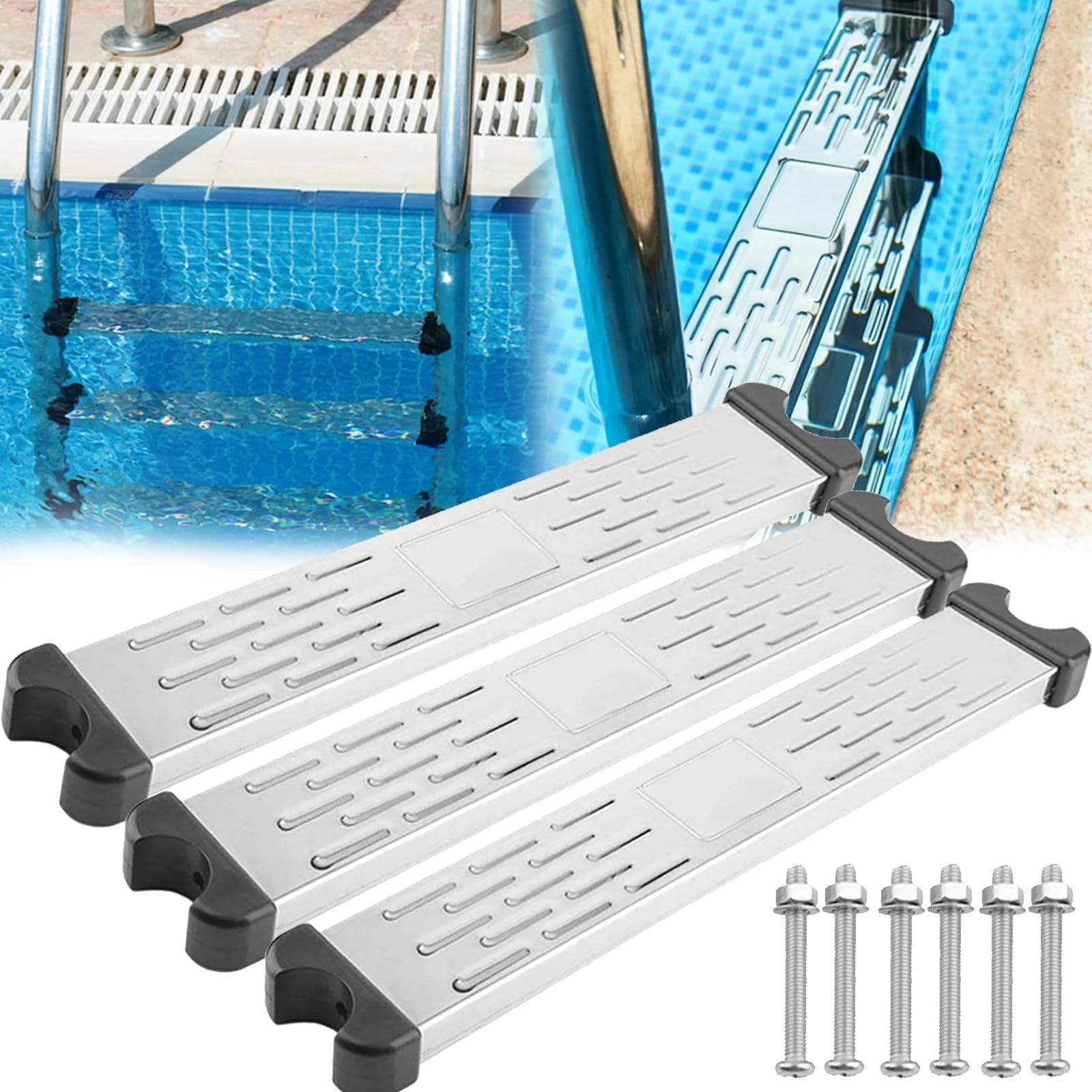 Set van 3 antislip stappen voor zwembadladder