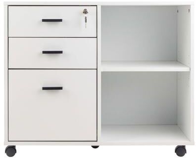 Lavish Home 3 Drawer File Cabinet Wooden Lateral Filing Cabinet Printer Stand