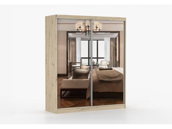 Schwebetürenschrank MULTI 20 183 cm Artisan Eiche Spiegel