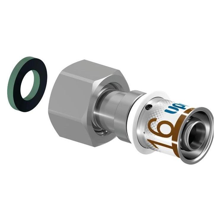 Uponor Verschraubung S-Press PLUS aus Messing, verzinnt 25mmx3/4 IG (Rohrverschraubung) (1070606)