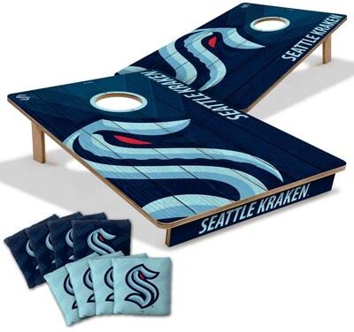Skip's Garage Seattle Kraken NHL Tailgate Cornhole Board Set