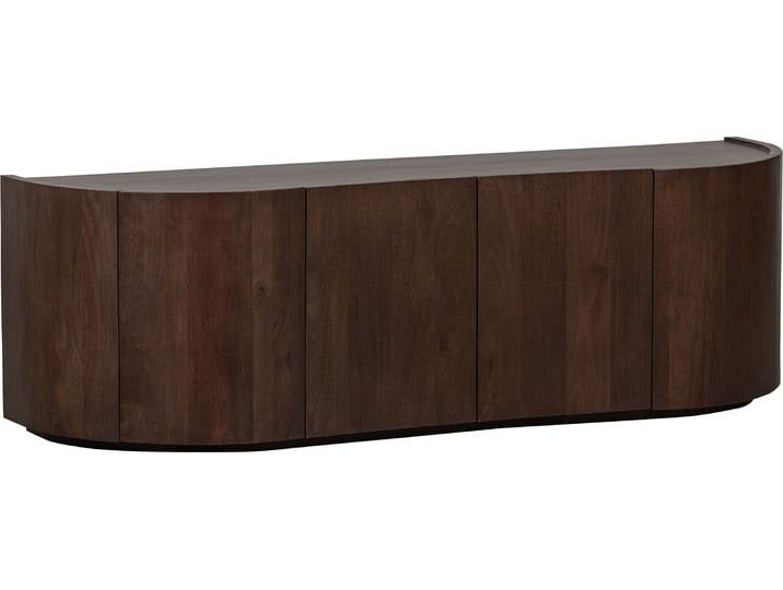 Sideboard WOOOD Sense Mangoholz organische Wellenform, H 50 x B 160 x T 46 cm , braun (walnuss), B:160cm H:50cm T:46cm, Holz teilmassiv, Sideboards, Sideboard, Tragkraft Deckplatte 35 kg, fertig montiert geliefert, Massivholz