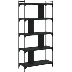 vidaXL Bücherregal 5 Böden Schwarz 76x32x158 cm Holzwerkstoff