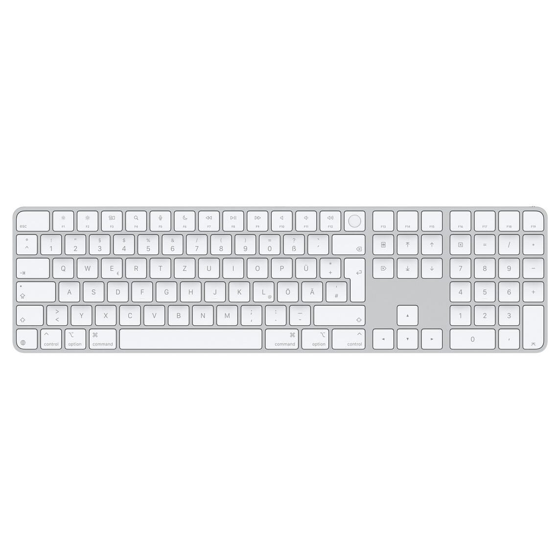 Apple Magic Keyboard mit Touch ID und Ziffern­block, Deutsch, weiße Tasten MXK73D/A