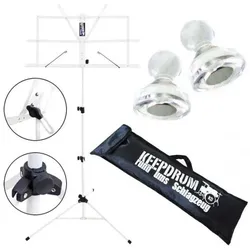 keepdrum MUS2WH Notenständer Weiss mit 2 Magnete, Notenständer, Weiss