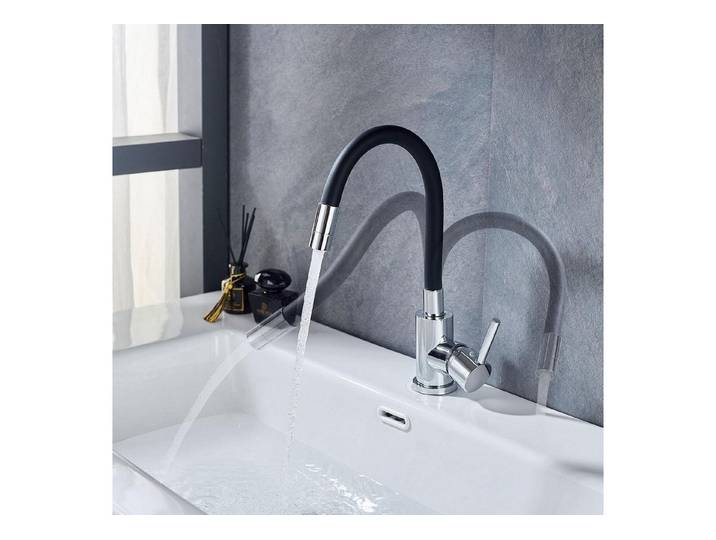 LuxusKollektion Küchenarmatur Küchenarmatur Flex-Auslauf Schwarz/Silber (1-St)