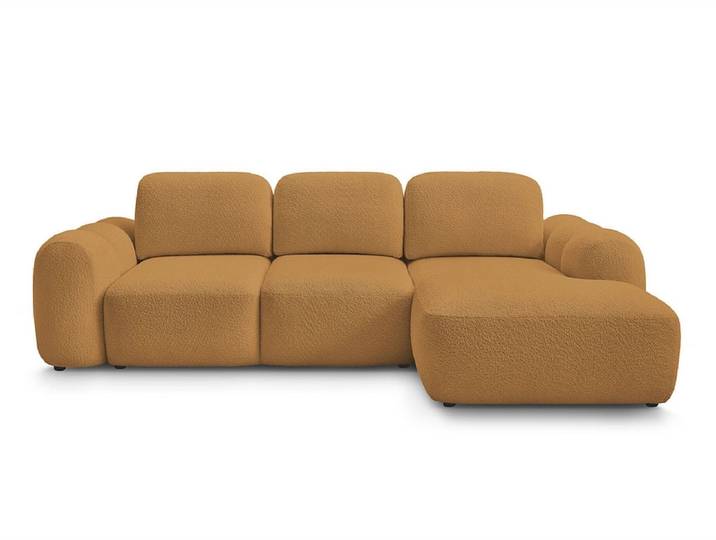 Ecksofa BOBOCHIC MONTAIGNE Boucle-Stoff gelb