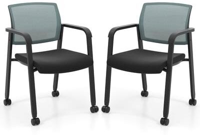 Set of 2/4 Rolling Conference Room Chairs Stackable Office Mesh Chairs