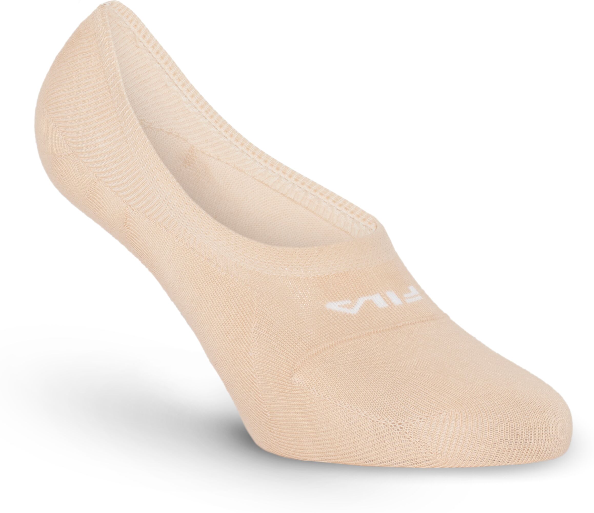 Füsslinge FILA "UNISEX GHOST SOCKS", Damen, Gr. 35-38, beige (sand), Baumwollmischung, normal, Socken Füsslinge, mit Logo-Schriftzug, Silikonstreifen an der Ferse für besseren Halt sand 35-38