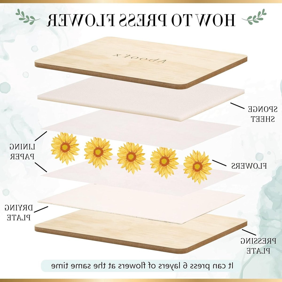 Bloemenpers Kit voor DIY Gedroogde Bloemen, Hangende Sieraden en Boekenleggers - 15 x 19,8 cm