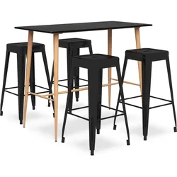 vidaXL 5-tlg. Bar-Set Schwarz