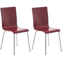 TPFLiving 2er Set Besucherstuhl Peppo mit Holzsitz und Gestell in Chromoptik Farbe: Natura