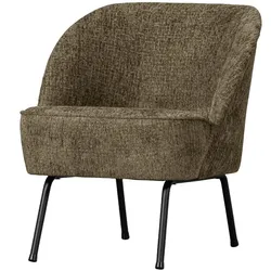 Sessel Vogue aus Struktursamt, modern und bequem, dunkelgrün Bonsai, Metallgestell