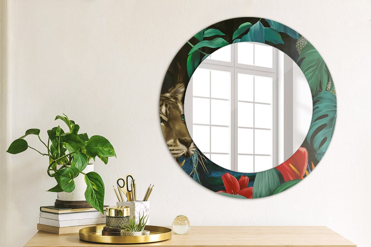 Coloray Vintage Jungle Bedrukte Spiegel met Decoratie - 50 cm
