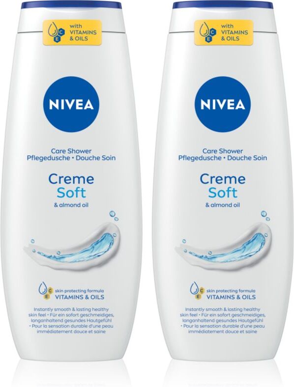 NIVEA Creme Soft gel douche traitant conditionnement avantageux 2 x 500 ml