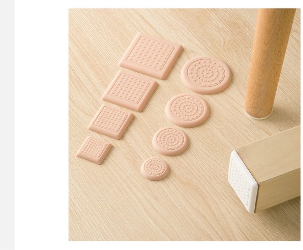 INF Tampons découpeables pour pieds de chaise (8 pièces) – Antidérapants, anti-rayures et réduction du bruit peau
