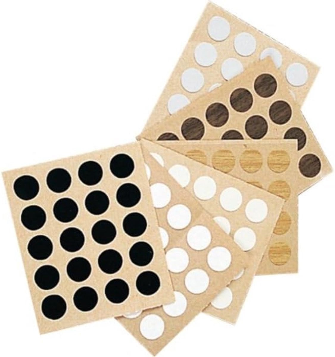 108 stuks Zelfklevende schroefstickers voor meubels in licht eiken look