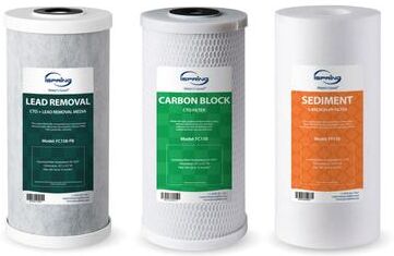 iSpring F3WGB31BCPB Whole House Water Filter Pack, SGS-Tested to Reduce up to 99% Lead, Also Targets Chlorine and Sediments
