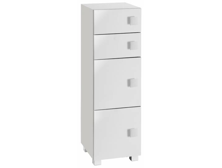 Unterschrank SCHILDMEYER Quadra , weiß (weiß glanz, weiß glanz), B:33cm H:101cm T:34,5cm, Schränke, Unterschrank, Solide Verarbeitung - Dieses Produkt ist in Deutschland gefertigt