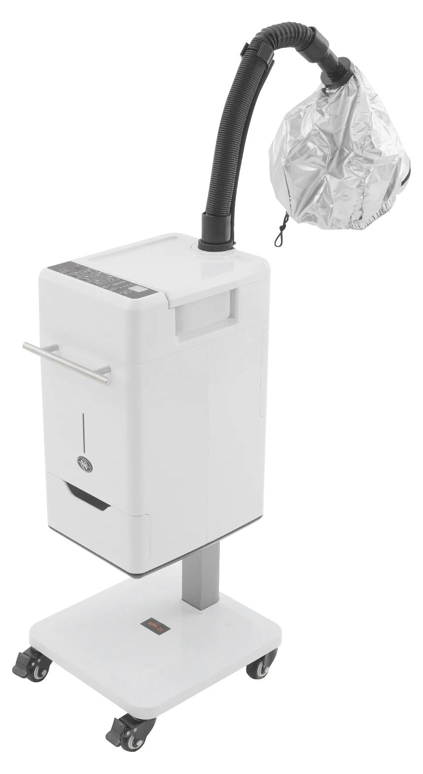 Haardampfer - Nano-Haardampfer 500 W - LCD-Display - 4 Dampfstufen - 2 Luftstufen - Timer 0-60 Min. - 4 Räder - Weiß