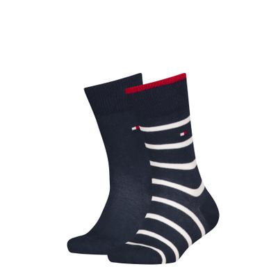 Socken TOMMY HILFIGER "TH KIDS SOCK BRETON STRIPE", Mädchen, Gr. 27-30, Sockengröße, blau (tommy original), Baumwollmischung, normal, Socken Socken
