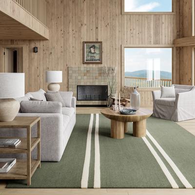 Nuloom Elowen Double Striped Wool Area Rug