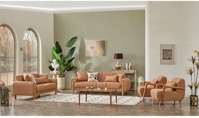 Furnia Gavi 4 Pieces Living Room Sets 1 Sofa 1 Loveseat 2 Chair