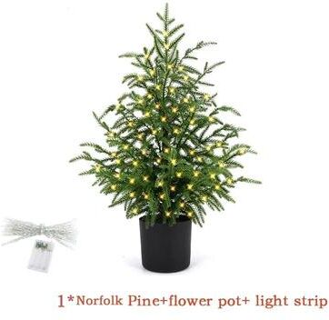 Uplifted Finds JUSTINLAU 2FT Artificial Norfolk Pine Cypress Tree Potted Tabletop Faux Holiday Decor norfolk Pine C