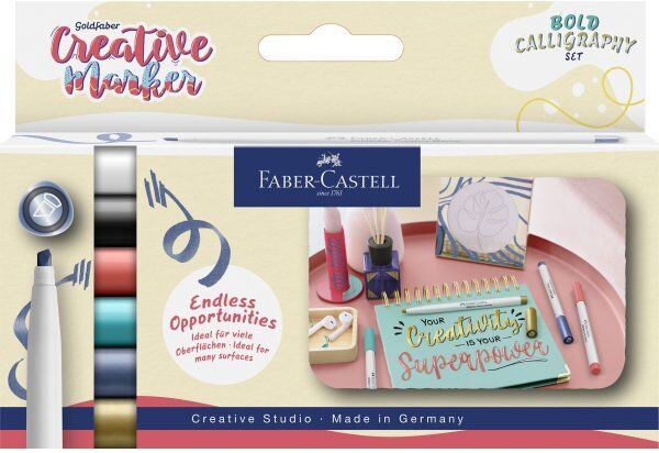 Faber-Castell Creative Marker, Calligraphy, 6 Farv