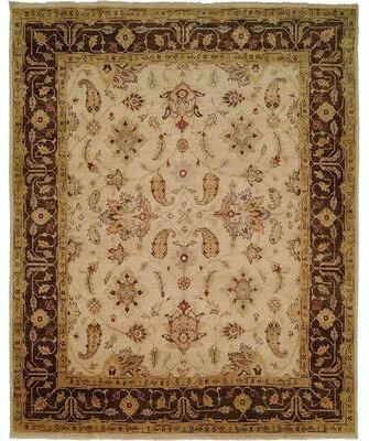 KALATY Oushak Ivory/Brown Hand-knotted Area Rug