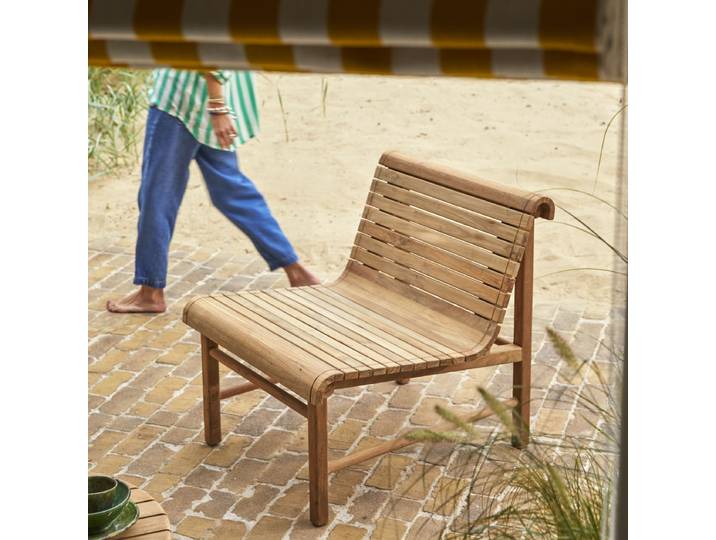 Gartensessel aus massivem, recyceltem Teakholz Hélen - Natur - Teak