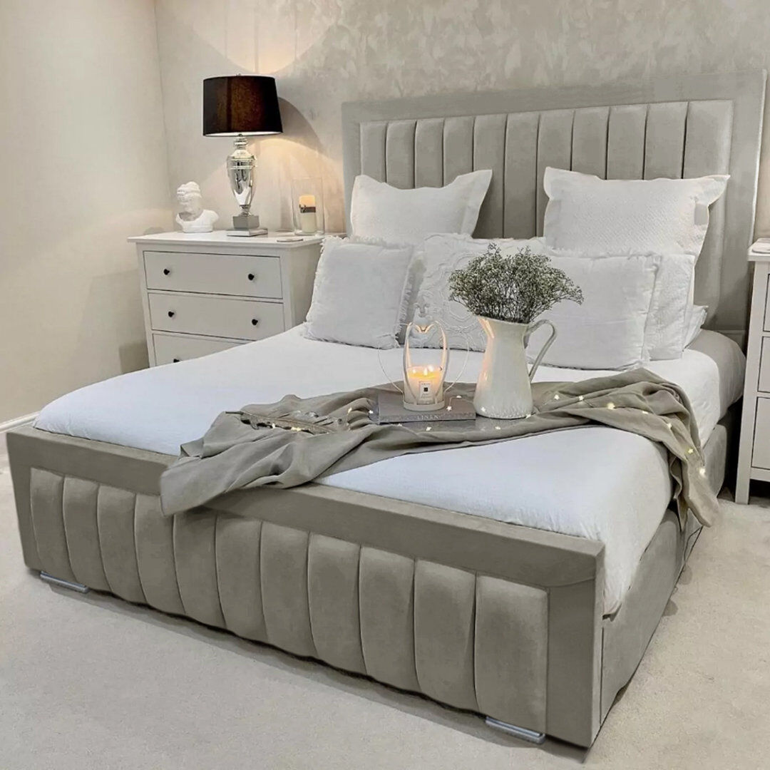 Canora Grey Alondrea Upholstered Panel Bed Coffee Single (3')