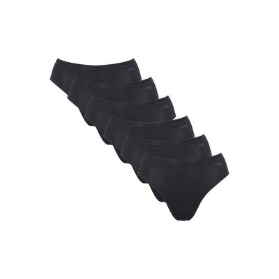 Slip SLOGGI "Slip GO Daily Cotton Tai 6P 6er Pack", Damen, Gr. L, schwarz, Obermaterial: 95% Baumwolle CO. 5% Elasthan EL., Unterhosen Slip