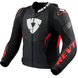 Revit Argon 3 Pro, Lederjacke perforiert - Schwarz/Neon-Rot - 50