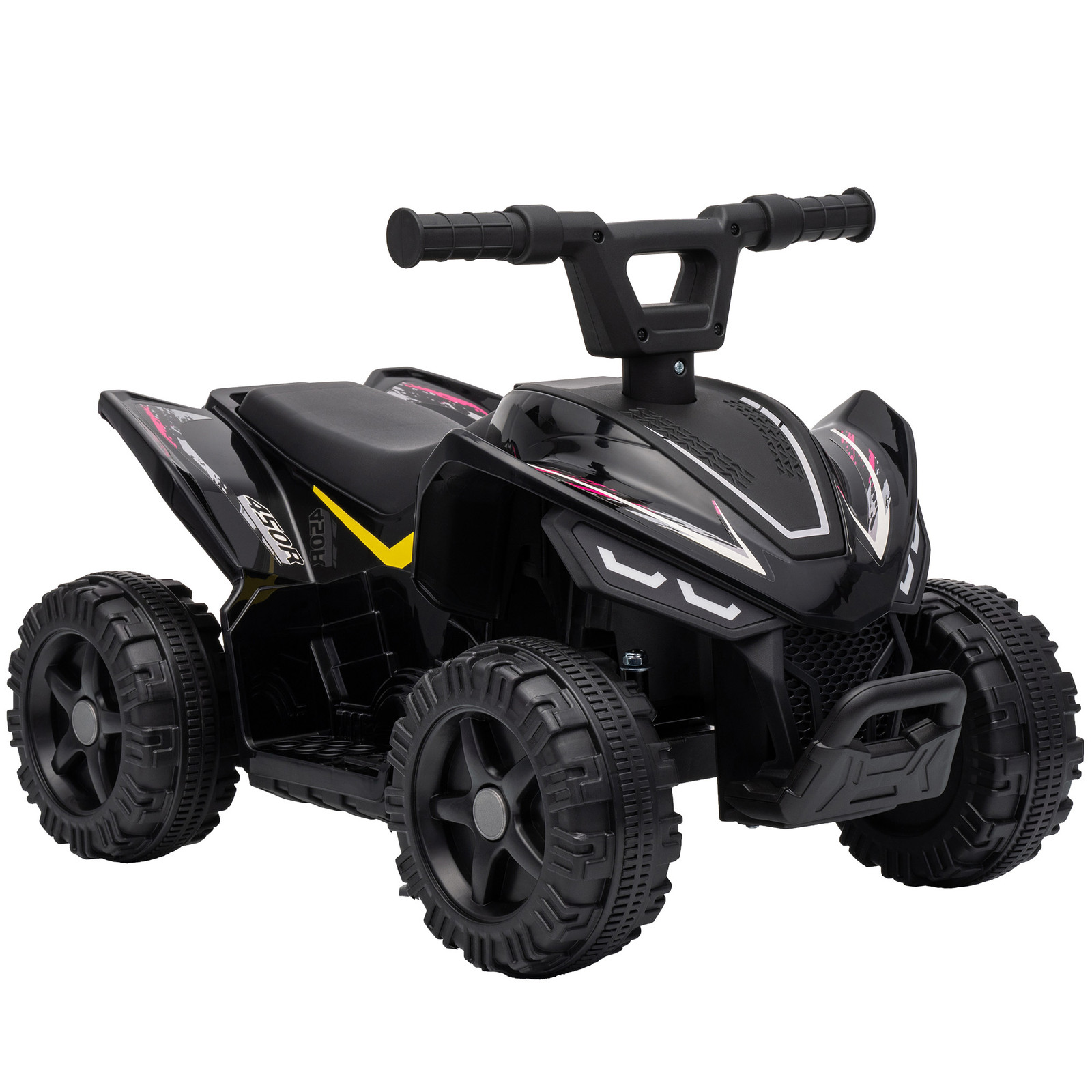 AIYAPLAY Elektrische kinderquad 6V met lithium-accu en stuurknopbediening, zwart, 1,5-4 jaar